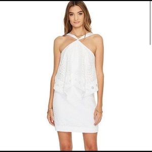 Lilly Pulitzer Pearson Halter Oyster Shell Lace Cocktail Dress White